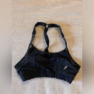 DoYouEven Mesh Panel T-Back Athletic Sports Bra Black Womens, medium